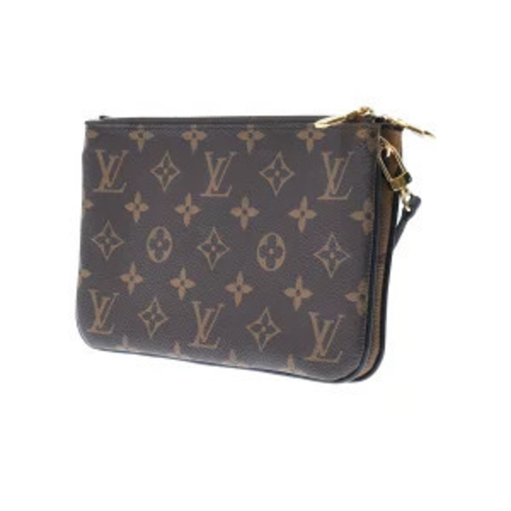 Louis Vuitton Giant Brown Reverse Bag Double Zip Pochette Shoulder